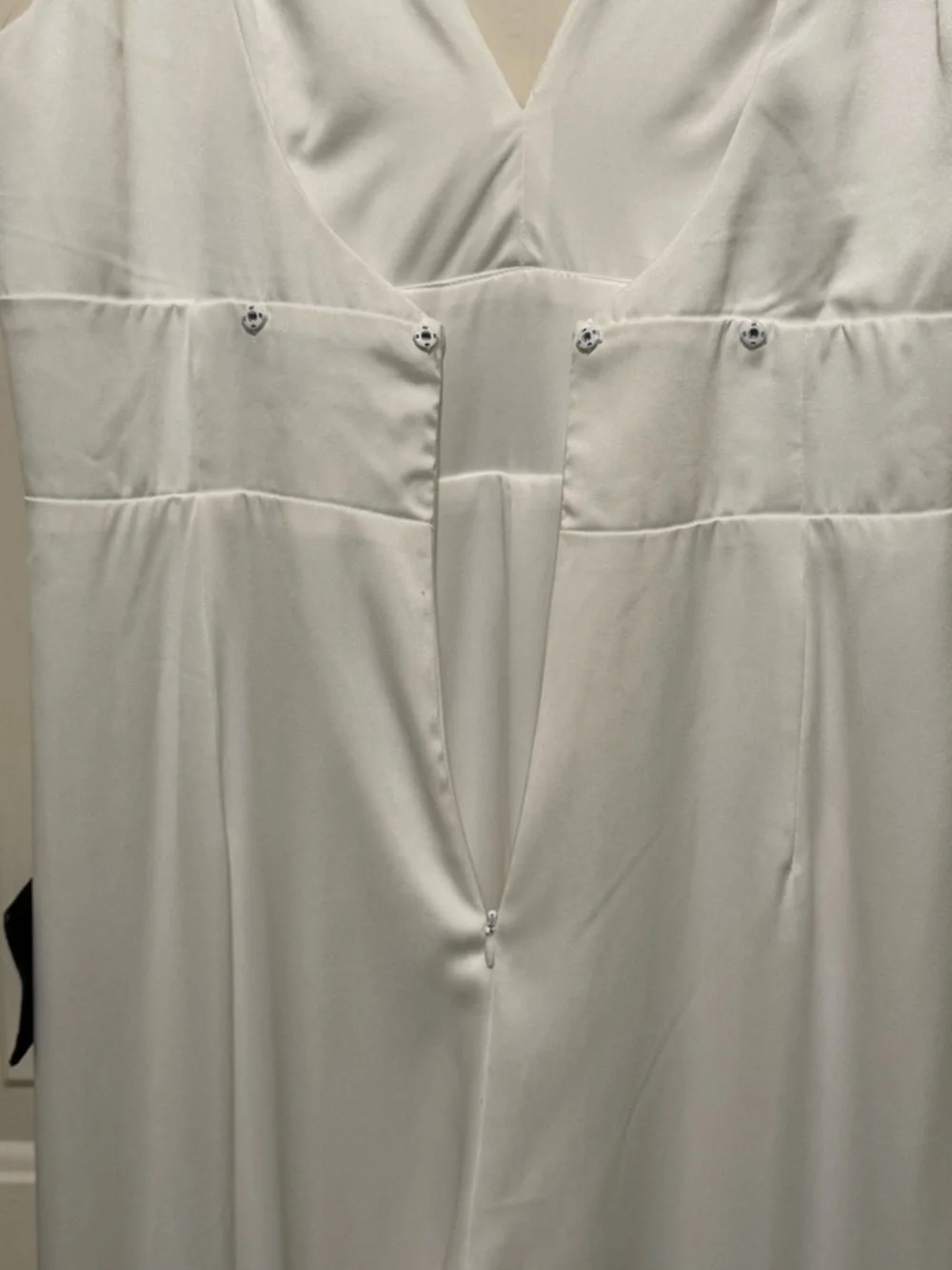 Lulu's White V-Neck Jumpsuit with Back Bow - Picture 8 of 13